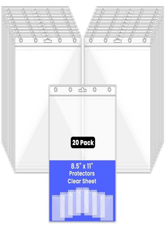AojSup 20 Pcs Heavy Duty Sheet Protectors 8.5 x 11 Clear, Heavy Weight Sheet Protectors, Job Ticket Holders, Shop Ticket Holders, Work Order Sleeves Waterproof Resealable Document Protector - Image 1